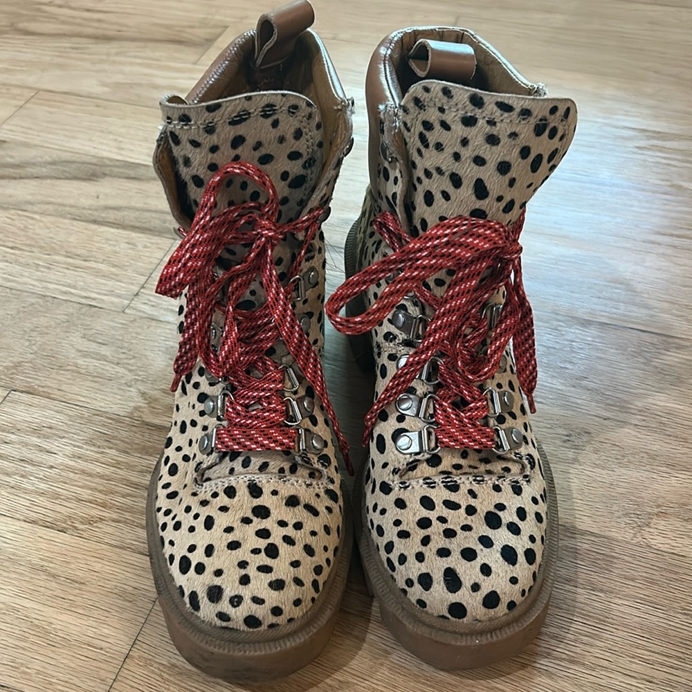 Dolce Vita leopard boots with red shoelaces. Size 6.5! Only worn a few times!